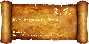 Königstein Imre névjegykártya